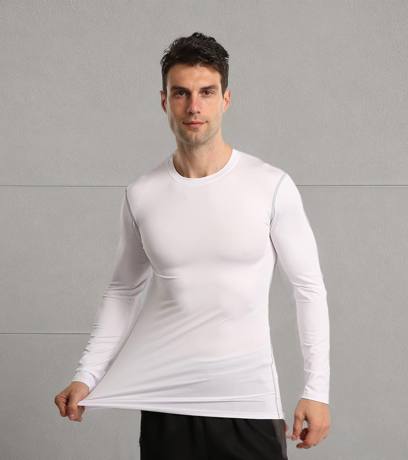5 or 3 Pack Compression Shirts for Men Long Sleeve Athletic Workout Baseball Undershirt Football Base Layer