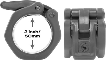 HEX and Sport Olympic Barbell Clamps 2 Pcs – Heavy Duty Bar Clamps for 2” & 50Mm Olympic Bars – Secure Weight Bar Clamps for Strength Training & Home Gym Accessories