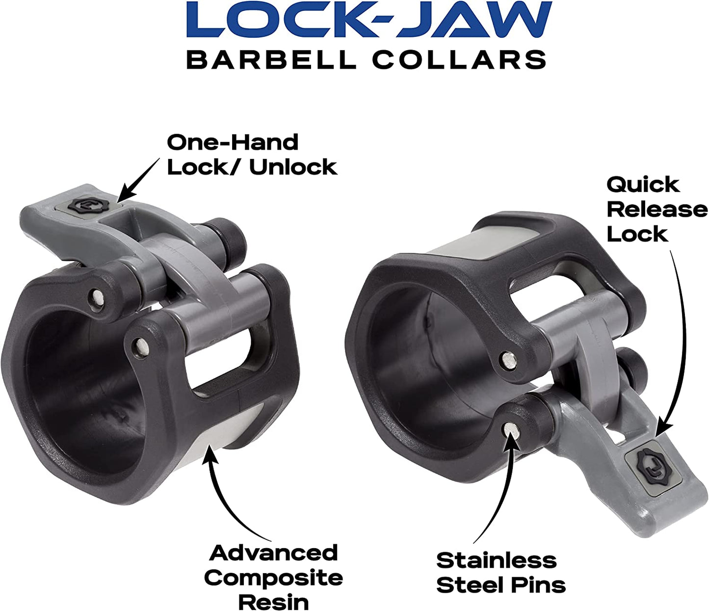 HEX and Sport Olympic Barbell Clamps 2 Pcs – Heavy Duty Bar Clamps for 2” & 50Mm Olympic Bars – Secure Weight Bar Clamps for Strength Training & Home Gym Accessories
