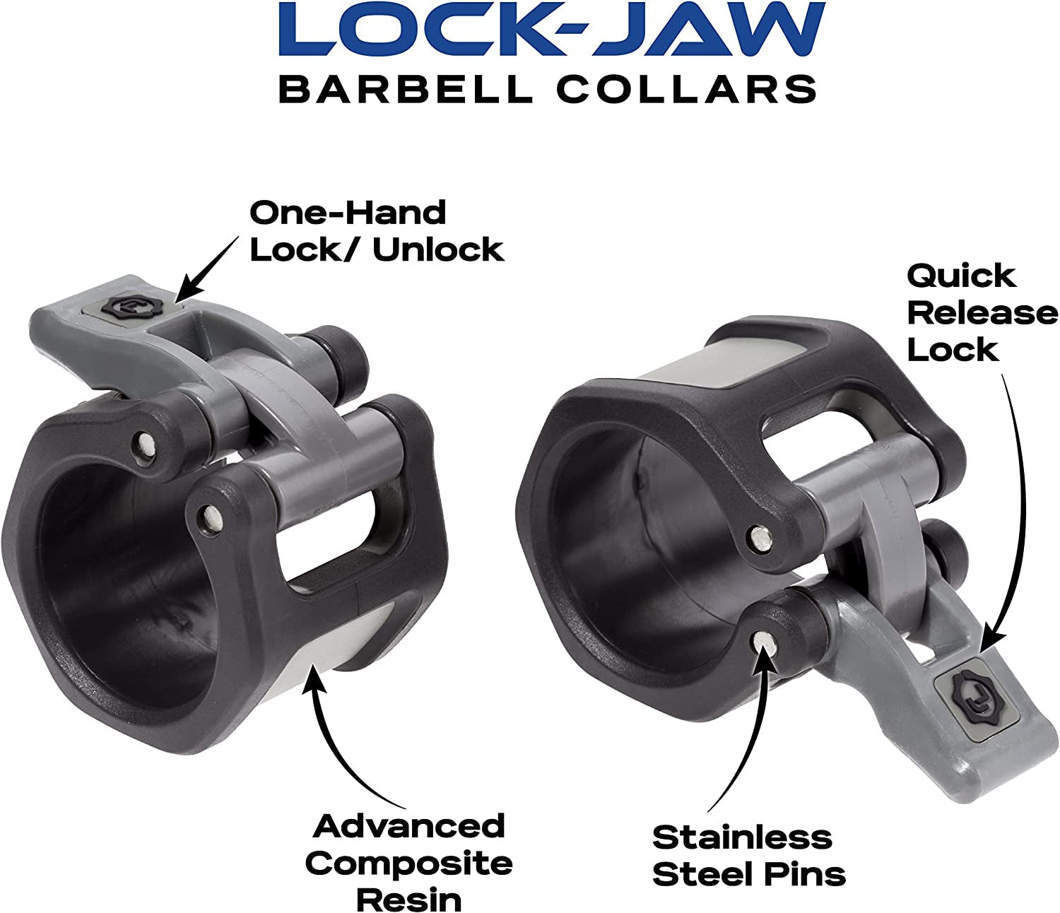 HEX and Sport Olympic Barbell Clamps 2 Pcs – Heavy Duty Bar Clamps for 2” & 50Mm Olympic Bars – Secure Weight Bar Clamps for Strength Training & Home Gym Accessories