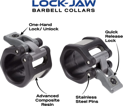 HEX and Sport Olympic Barbell Clamps 2 Pcs – Heavy Duty Bar Clamps for 2” & 50Mm Olympic Bars – Secure Weight Bar Clamps for Strength Training & Home Gym Accessories