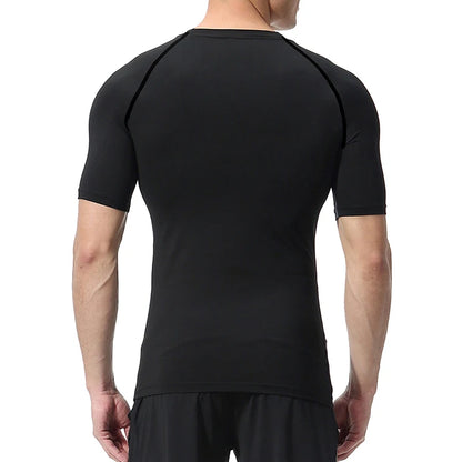 Spider Print Compression Shirts for Men Summer Short Sleeve Rash Guard Gym Workout Tshirt Athletic Quick Dry Undershirts Tops