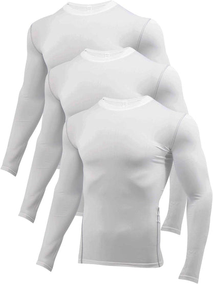 5 or 3 Pack Compression Shirts for Men Long Sleeve Athletic Workout Baseball Undershirt Football Base Layer