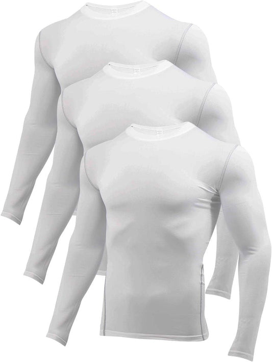 5 or 3 Pack Compression Shirts for Men Long Sleeve Athletic Workout Baseball Undershirt Football Base Layer