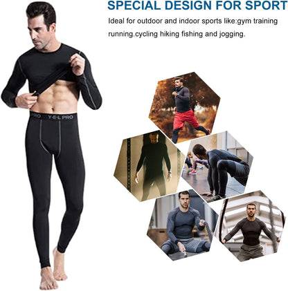 5 or 3 Pack Compression Shirts for Men Long Sleeve Athletic Workout Baseball Undershirt Football Base Layer